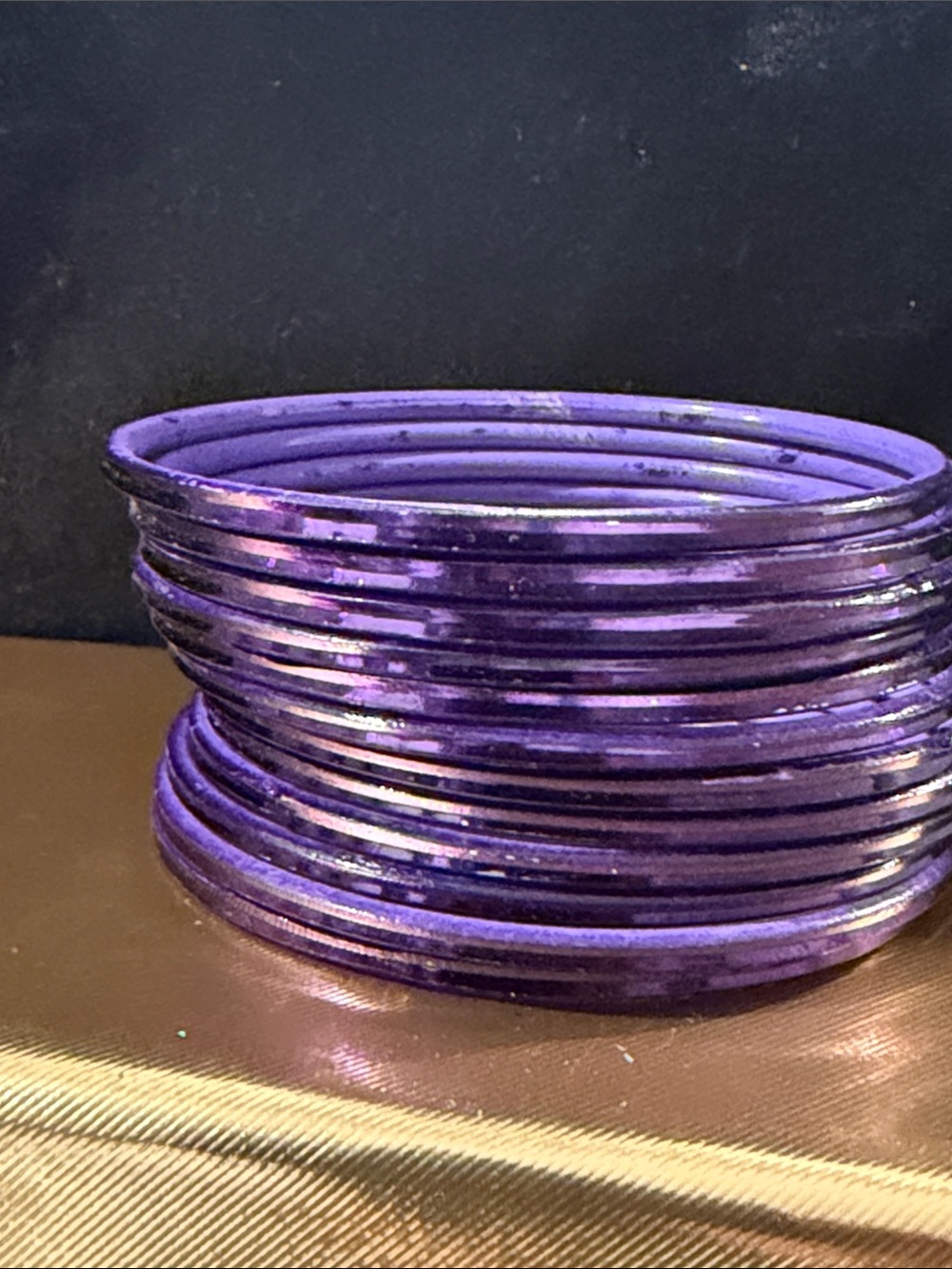 Stacked Purple Bangle Bracelet Set